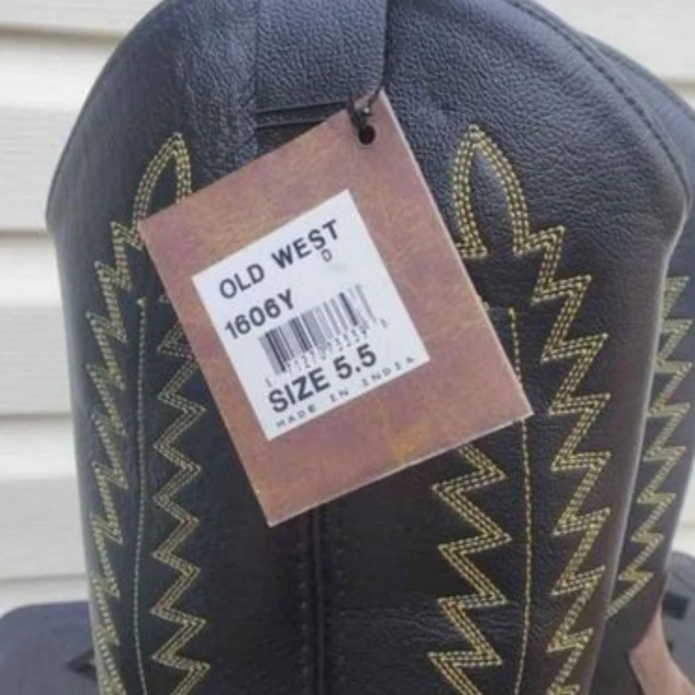 Old West Brown and Black Kids' Western Boots